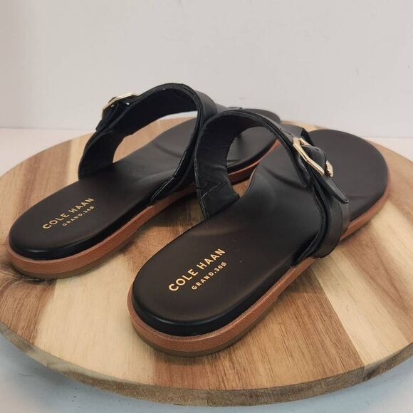 Cole Haan Grand 360 Felicity Leather Sandal Size 10 B Women's Black - Picture 5 of 10